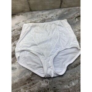 Bali 8372 Light Tummy Control Panel Lace Support Brief Panty M White